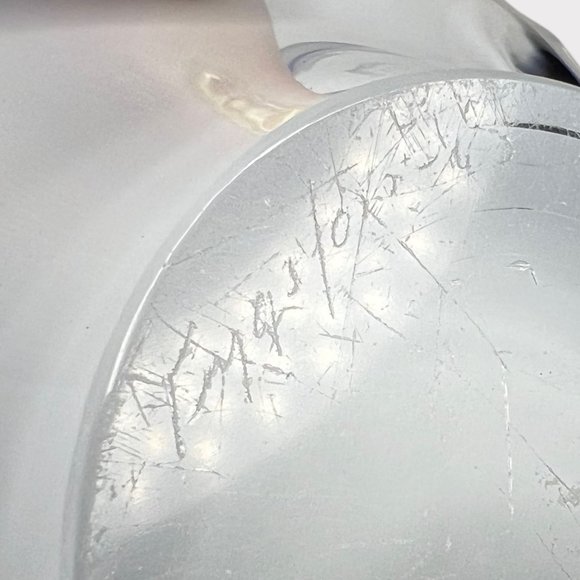 Glass Blue Modernist Bowl Conquille by Paul Kedelv Signed MCM Mid Century - Picture 5 of 10